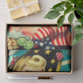 Schattige blond meisje tissuepapier (Geschenk)