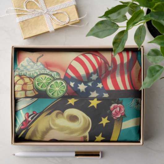 Schattige blond  meisje tissuepapier (Geschenk)