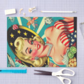 Schattige blond meisje tissuepapier (Craft)