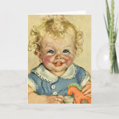  Schattige Blond Scandinavisch Kind met Krullen Kaart (Voorkant)