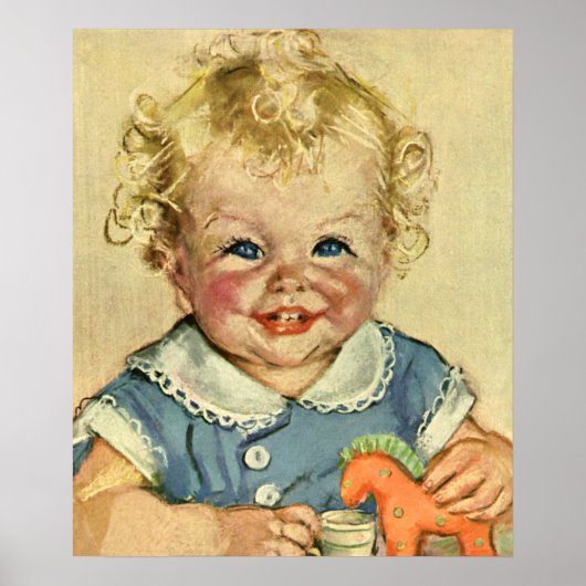  Schattige Blond Scandinavisch Kind met Krullen Poster (Voorkant)