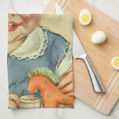  Schattige Blond Scandinavisch Kind met Krullen Theedoek (Quarter Fold)