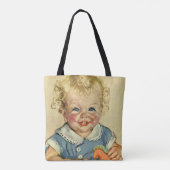  Schattige Blond Scandinavisch Kind met Krullen Tote Bag (Achterkant)