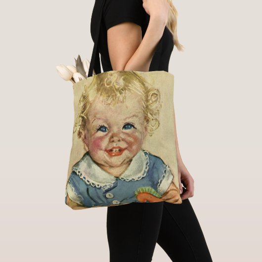  Schattige Blond Scandinavisch Kind met Krullen Tote Bag (Dichtbij)