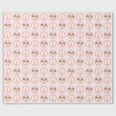 Schattige Blond Verjaardagsmeisje en Puppy Cadeaupapier (Vlak)