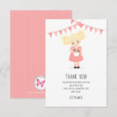 Schattige Blond Verjaardagsmeisje en Puppy Kaart (Voorkant / Achterkant)