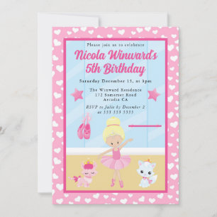 Schattige Blonde Ballerina Kinderverjaardag Kaart