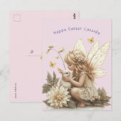Schattige Blonde Fee Pasen Konijn Vlinders Briefkaart (Voorkant / Achterkant)