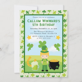 Schattige blonde jongen St. Patrick's Kids verjaar Kaart