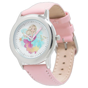 Schattige Blonde Ocean Mermaid PInk Girl's Watch Horloge