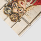 Schattige Blonde Steampunk Meisje In Rood Y2 Decou Tissuepapier (Detail)