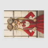 Schattige Blonde Steampunk Meisje In Rood Y2 Decou Tissuepapier (Voorkant)