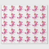 Schattige blondine haired meisje rijden op een een cadeaupapier (Vlak)