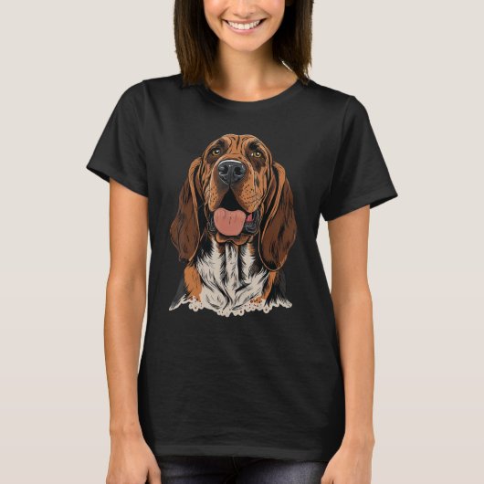 Schattige Bloodhound-hond op Bloodhound 1 T-shirt (Voorkant)