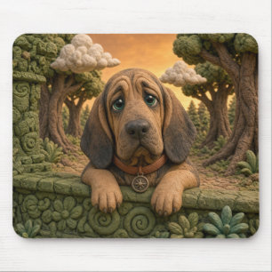 Schattige Bloodhound Puppy, Baby Hond Muismat