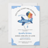 Schattige Blue Airplane Boys vijfde verjaardag Kaart (Voorkant)