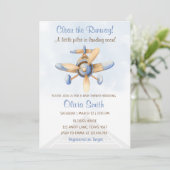 Schattige Blue Airplane Runway Pilot-Baby shower Kaart (Staand voorkant)