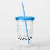 Schattige Blue Axolotl Boba Milk Tea Acryl Drinkbeker (Links)