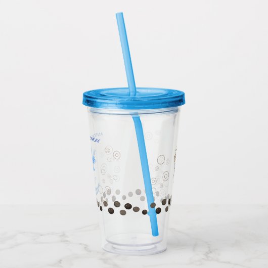 Schattige Blue Axolotl Boba Milk Tea Acryl Drinkbeker (Links)