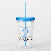 Schattige Blue Axolotl Boba Milk Tea Acryl Drinkbeker (Voorkant)
