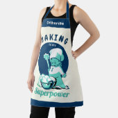 Schattige Blue Baking is mijn Superpower met naam Schort (Insitu)