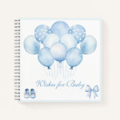 Schattige Blue Balloons Baby shower Gastenboek Notitieboek (Voorkant)