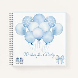 Schattige Blue Balloons Baby shower Gastenboek Notitieboek