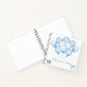 Schattige Blue Balloons Baby shower Gastenboek Notitieboek (Binnen)
