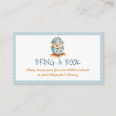 Schattige Blue Bird Baby shower Breng een boek mee Informatiekaartje (Voorkant)