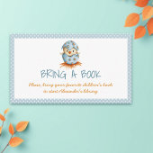 Schattige Blue Bird Baby shower Breng een boek mee Informatiekaartje