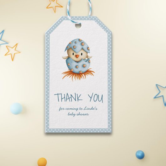 Schattige Blue Bird Baby shower Cadeaulabel