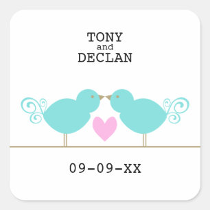 Schattige Blue Birds Special Date Stickers