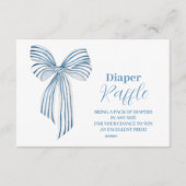 Schattige Blue Bow Ribbon Baby Boy Luier Raffle Informatiekaartje (Voorkant)