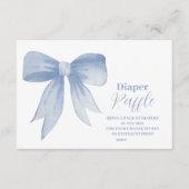 Schattige Blue Bow Ribbon Baby Boy Raffle Diapper Informatiekaartje (Voorkant)