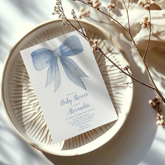 Schattige Blue Bow Ribbon Baby Boy Shower Kaart