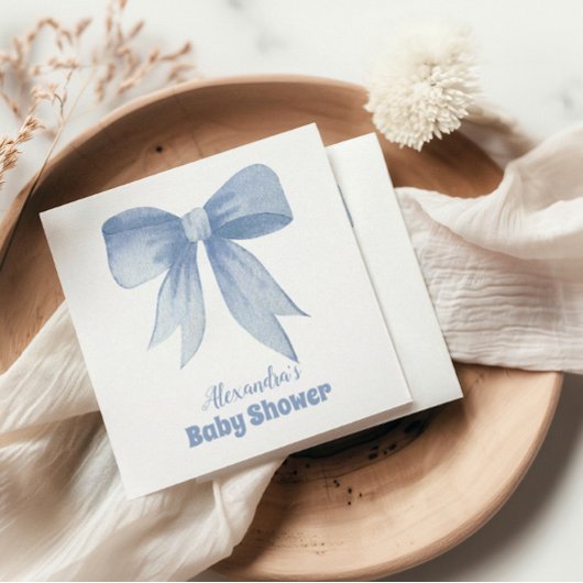 Schattige Blue Bow Ribbon Baby Boy Shower Servet