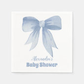 Schattige Blue Bow Ribbon Baby Boy Shower Servet (Voorkant)