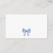 Schattige Blue Bow Ribbon Boy Baby shower Boek Ver Informatiekaartje (Achterkant)