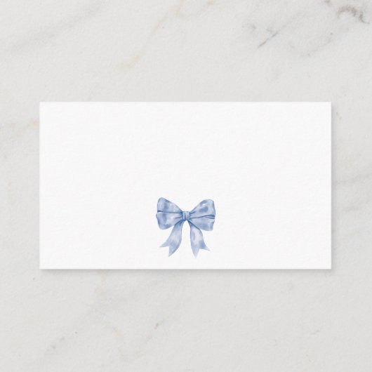 Schattige Blue Bow Ribbon Boy Baby shower Boek Ver Informatiekaartje (Achterkant)