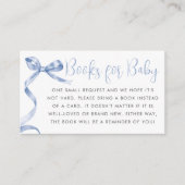 Schattige Blue Bow Ribbon Boy Baby shower Boek Ver Informatiekaartje (Voorkant)