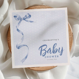 Schattige Blue Bow Ribbon Boy Baby shower Servet