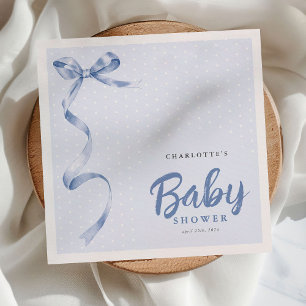 Schattige Blue Bow Ribbon Boy Baby shower Servet