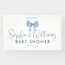 Schattige Blue Bow Ribbon Boy Baby shower Welkom
