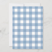 Schattige Blue Bow Ribbon Gingham Baby shower Kaart (Achterkant)