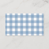 Schattige Blue Bow Ribbon Gingham Boeken voor Baby Informatiekaartje (Achterkant)