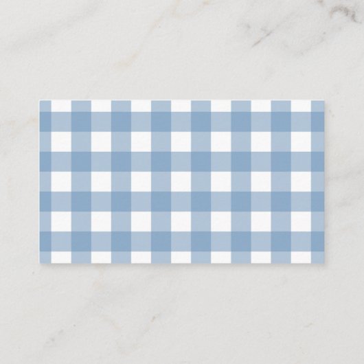 Schattige Blue Bow Ribbon Gingham Boeken voor Baby Informatiekaartje (Achterkant)