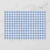Schattige Blue Bow Ribbon Gingham Raffle Diapper Informatiekaartje (Achterkant)