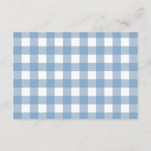 Schattige Blue Bow Ribbon Gingham Raffle Diapper Informatiekaartje (Achterkant)