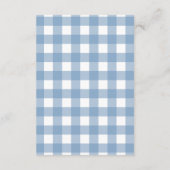 Schattige Blue Bow Ribbon Gingham Raffle Diapper Informatiekaartje (Achterkant)