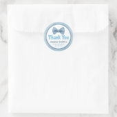 Schattige Blue Bow Stropdas Little Man Baby shower Ronde Sticker (Tas)